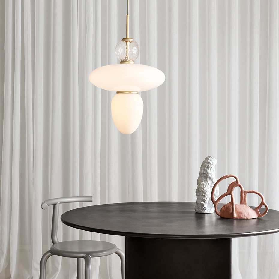 Rizzatto 43 Pendel Satin Brass/Opal White