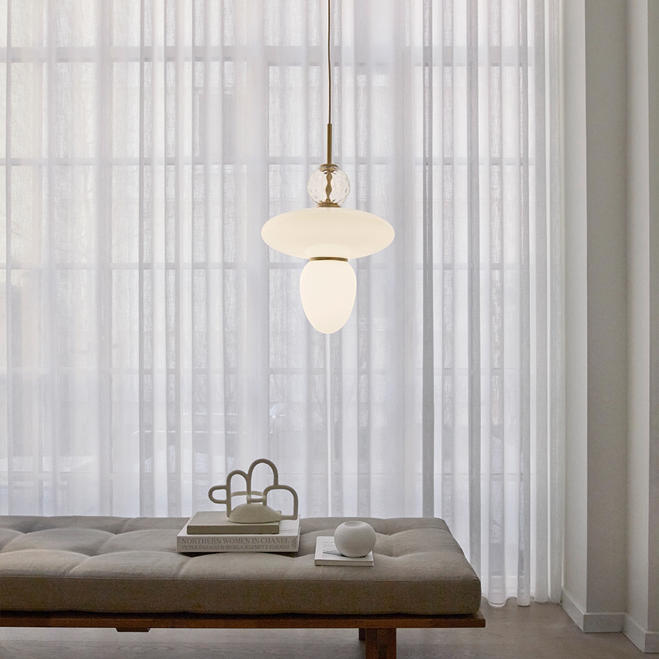Rizzatto 43 Pendel Satin Brass/Opal White