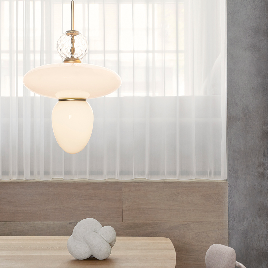 Rizzatto 43 Pendel Satin Brass/Opal White