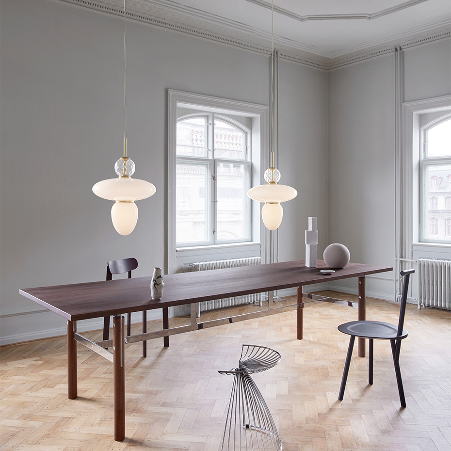 Rizzatto 43 Pendel Satin Brass/Opal White