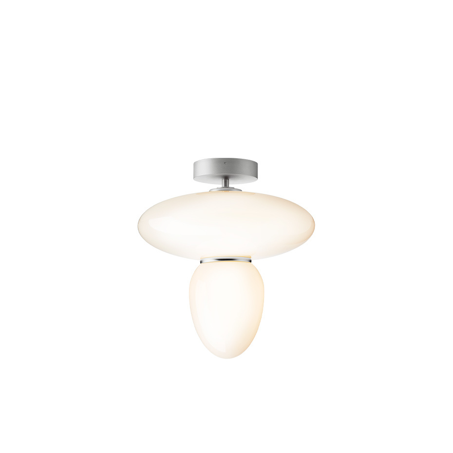 Rizzatto 42 Taklampa Satin Silver/Opal White
