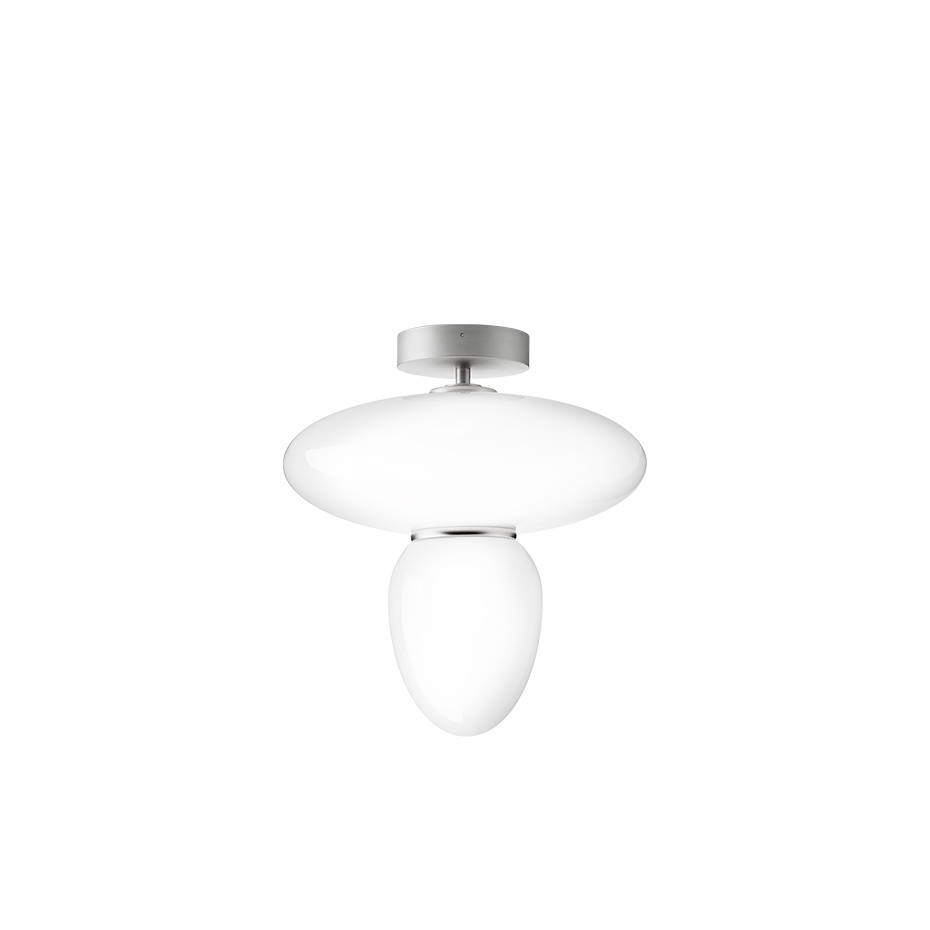 Rizzatto 42 Taklampa Satin Silver/Opal White