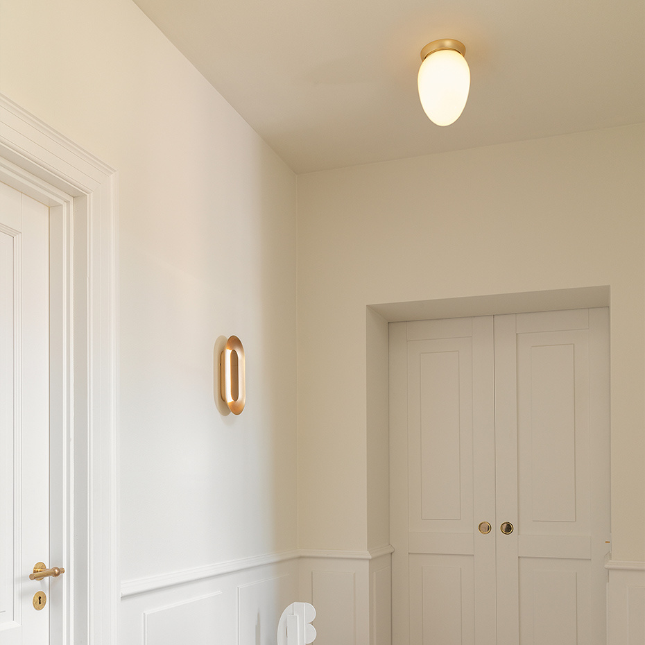 Rizzatto 171 Plafond Satin Brass/Opal White