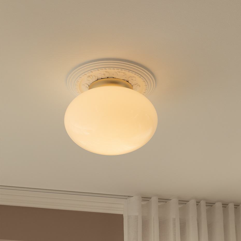 Rizzatto 301 Plafond Satin Brass/Opal White