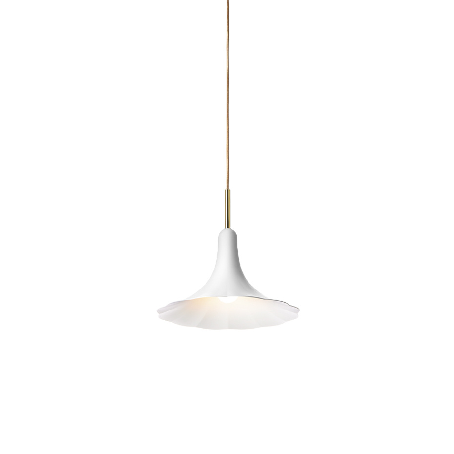 Petalii 1 Pendel Small White/Polished Brass