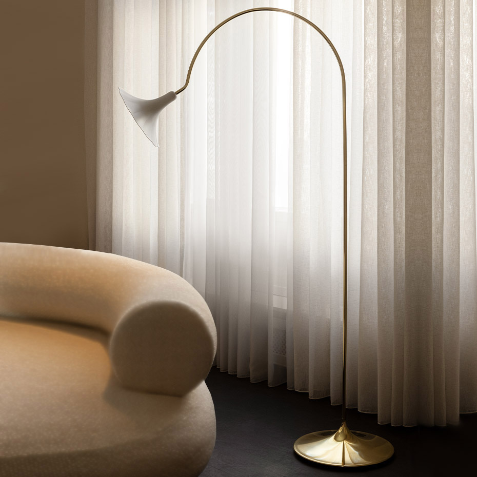 Petalii Golvlampa White/Polished Brass