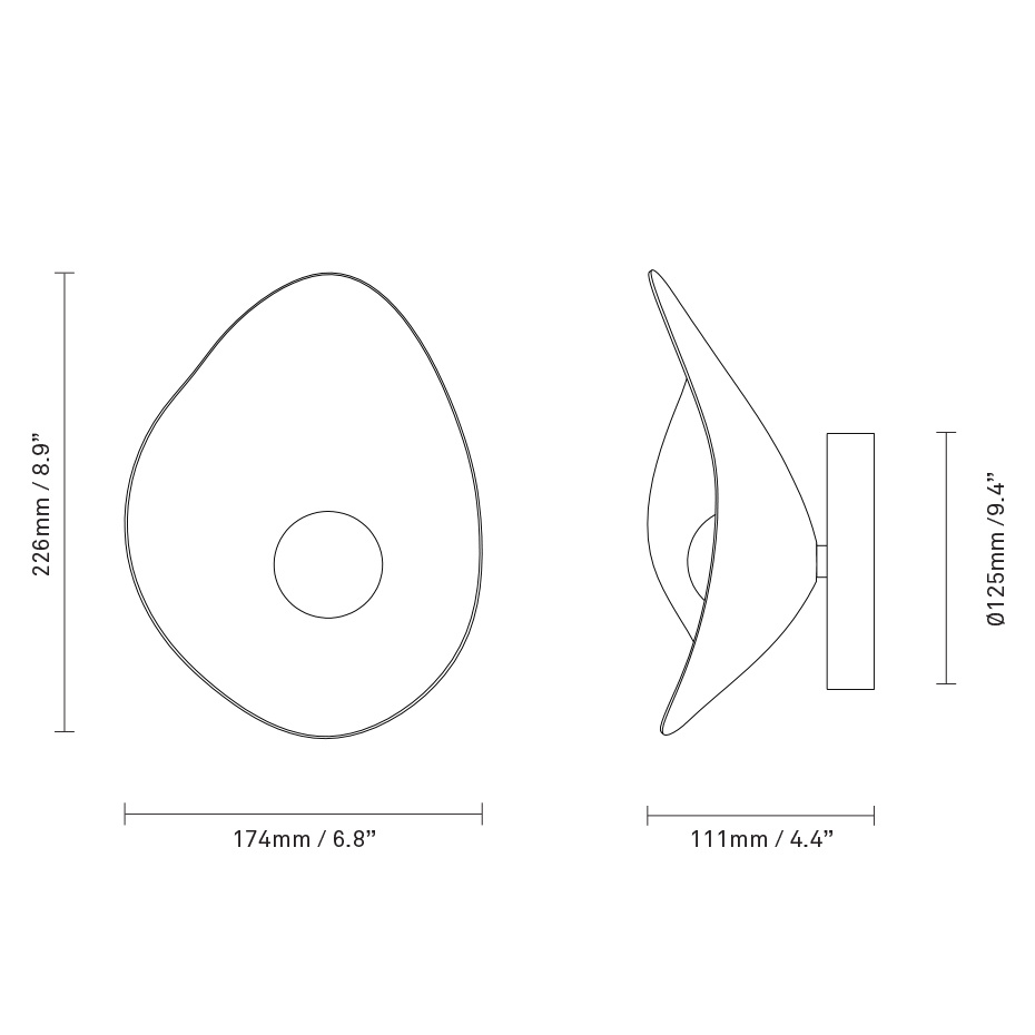 Florii 1 Vägglampa Dark Bronze/White