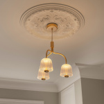 Asteea 3 Ljuskrona Satin Brass/Ripple Clear Asteea 3 Ljuskrona Satin Brass/Ripple Clear