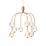 Asteea 9 Ljuskrona Satin Brass/Ripple Clear Asteea 9 Ljuskrona Satin Brass/Ripple Clear