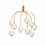 Asteea 9 Ljuskrona Satin Brass/Ripple Clear Asteea 9 Ljuskrona Satin Brass/Ripple Clear