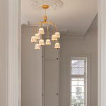 Asteea 9 Ljuskrona Satin Brass/Ripple Clear Asteea 9 Ljuskrona Satin Brass/Ripple Clear