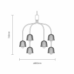 Asteea 9 Ljuskrona Satin Brass/Ripple Clear Asteea 9 Ljuskrona Satin Brass/Ripple Clear