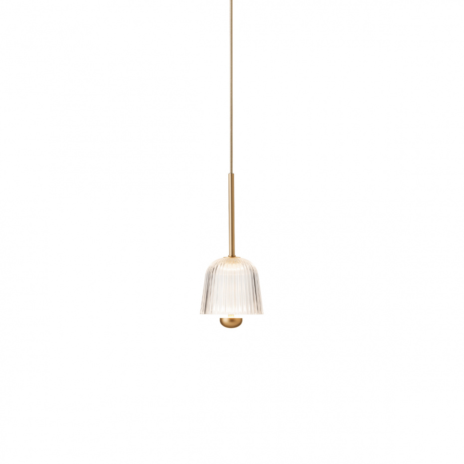 Asteea 1 Pendel Satin Brass/Ripple Clear