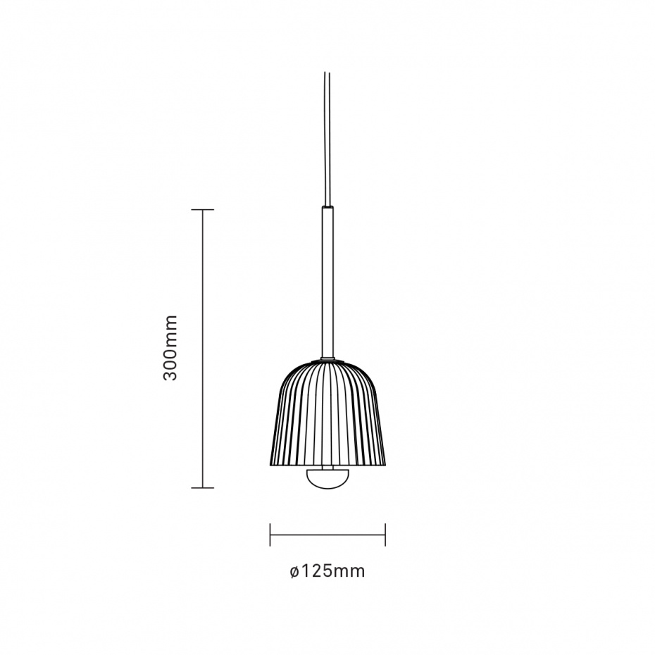 Asteea 1 Pendel Satin Brass/Ripple Clear