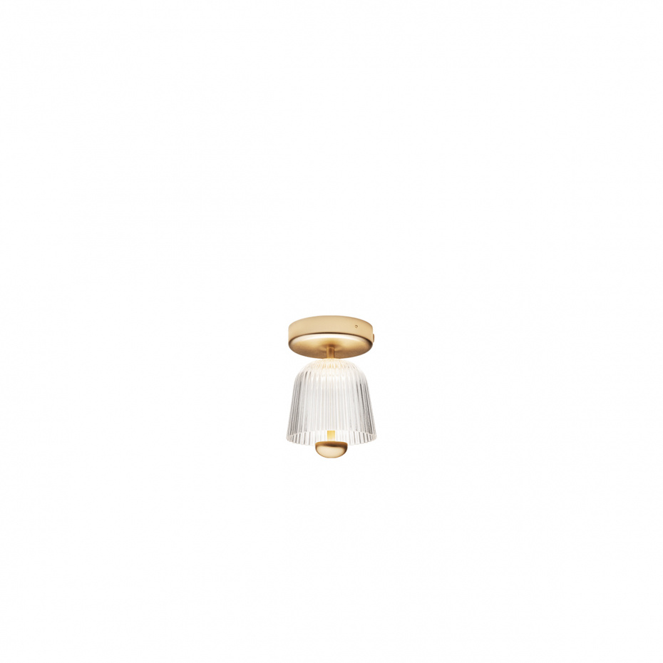 Asteea Taklampa Satin Brass/Ripple Clear