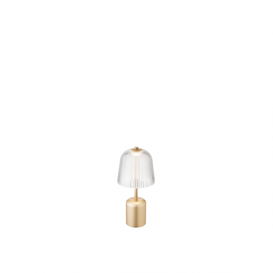 Asteea Bordslampa Portable Satin Brass/Ripple Clear