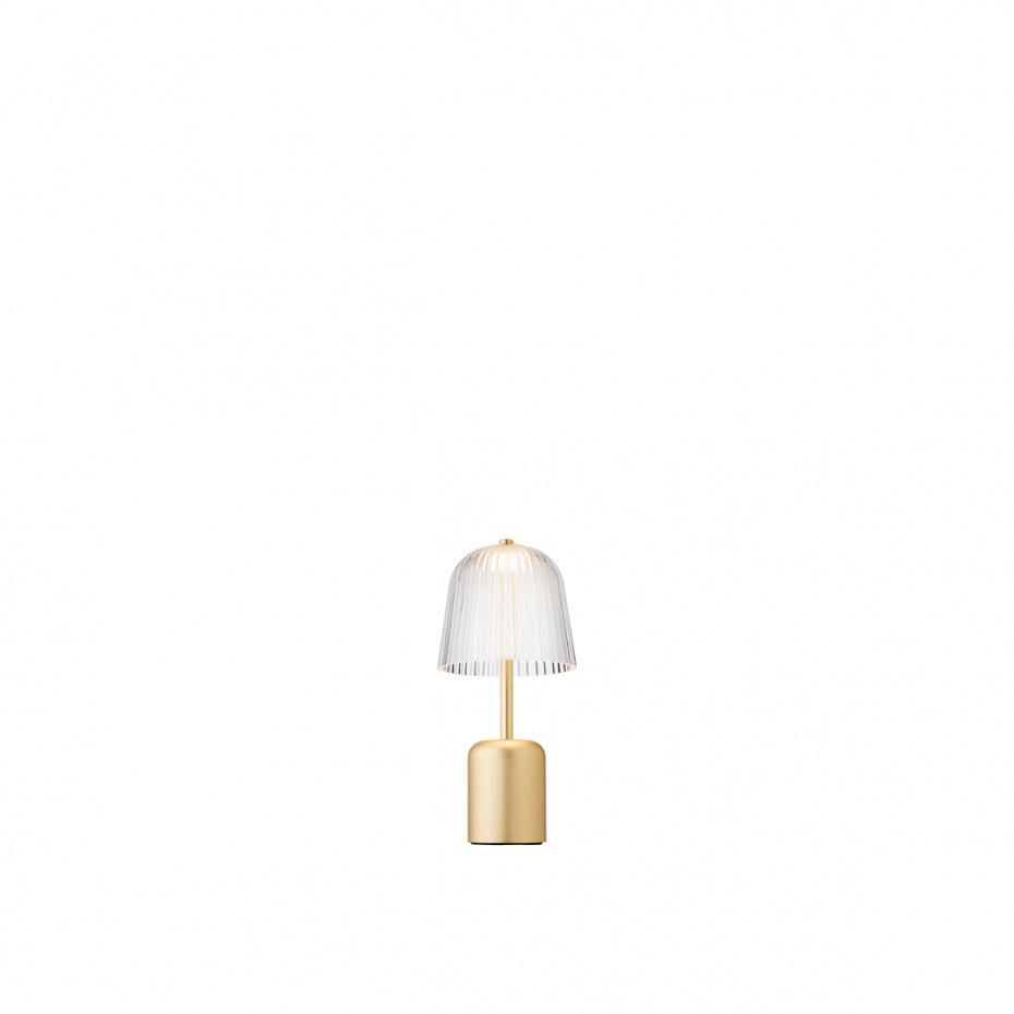 Asteea Bordslampa Portable Satin Brass/Ripple Clear