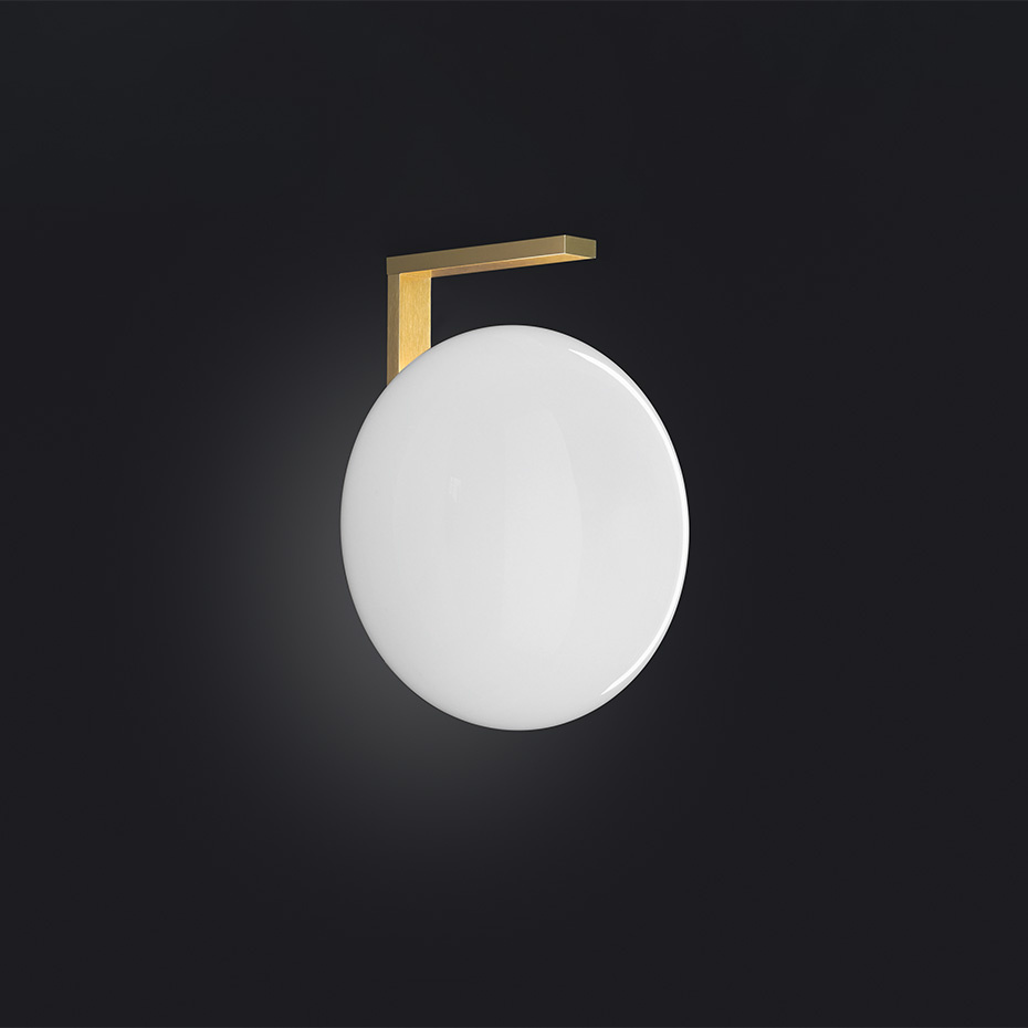 Alba 174 Vägglampa Satin Brass/Polished Opaline