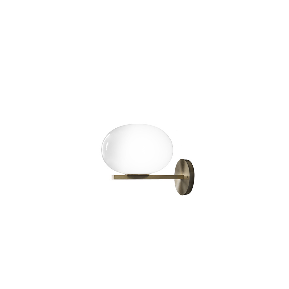 Alba 176 Vägglampa Satin Brass/Polished Opaline