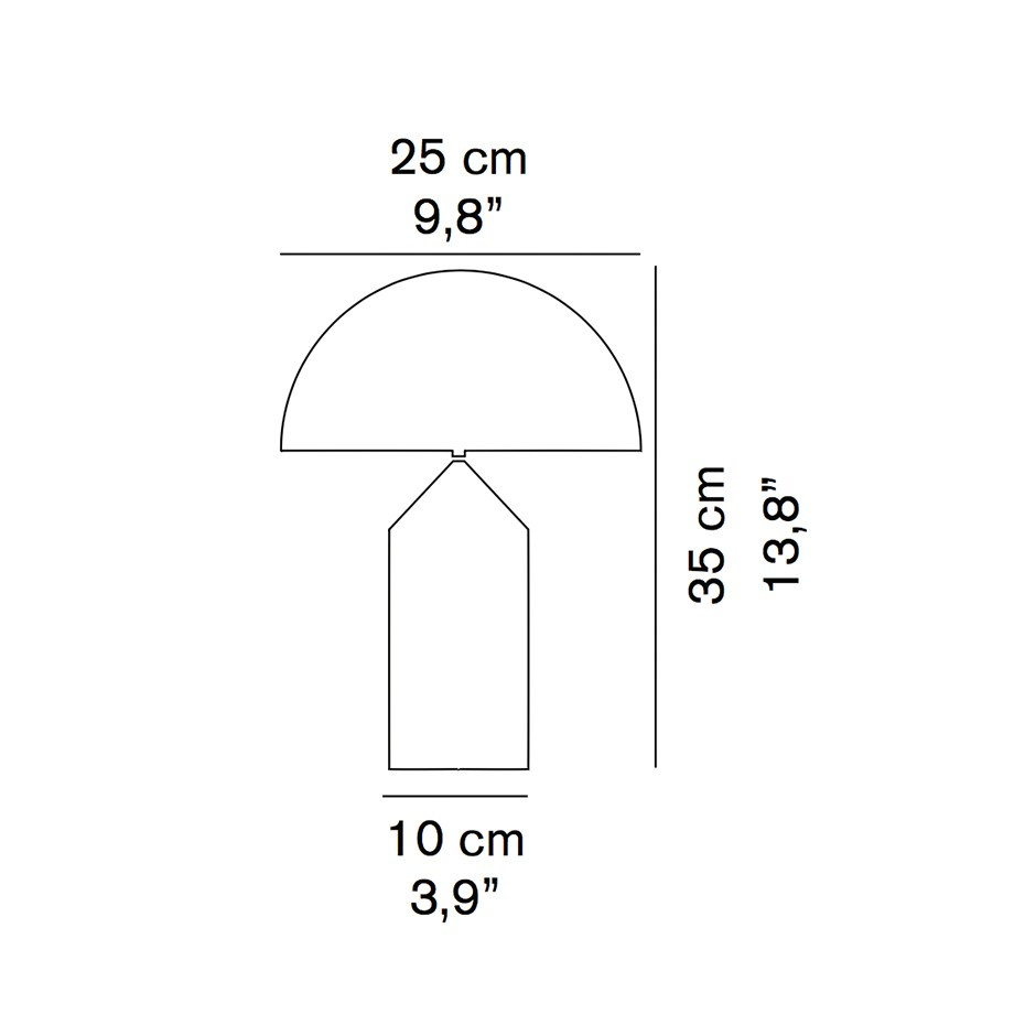 Atollo 238 Bordslampa Small Satin Gold