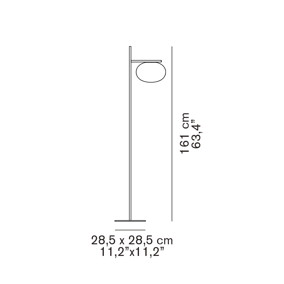 Alba 382 Golvlampa Satin Brass/Polished Opaline