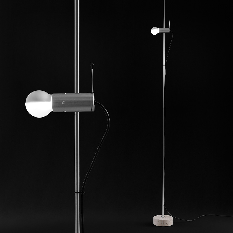 Agnoli 387 Golvlampa Satin Nickel