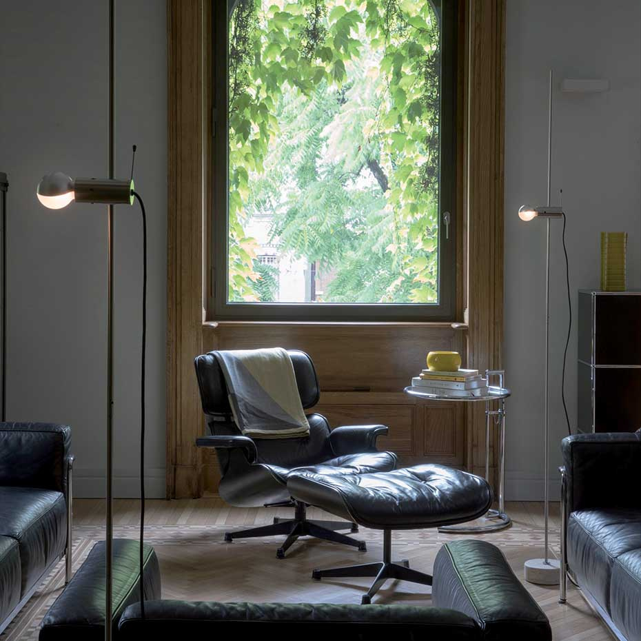 Agnoli 387 Golvlampa Satin Nickel