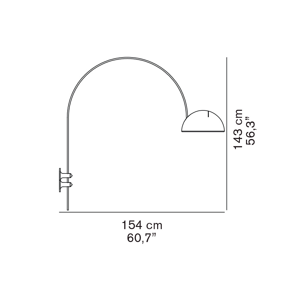 Coupé 1159/R Vägglampa Lacquered Black