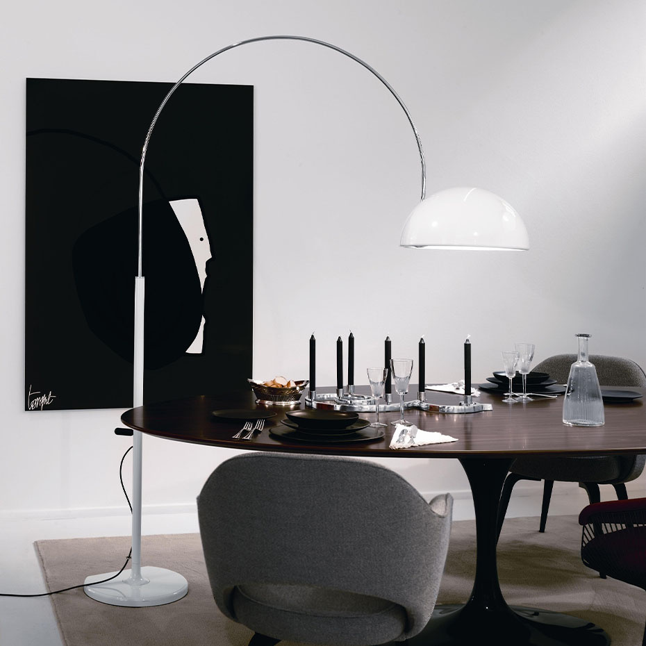 Coupé 3320/R Golvlampa Lacquered White