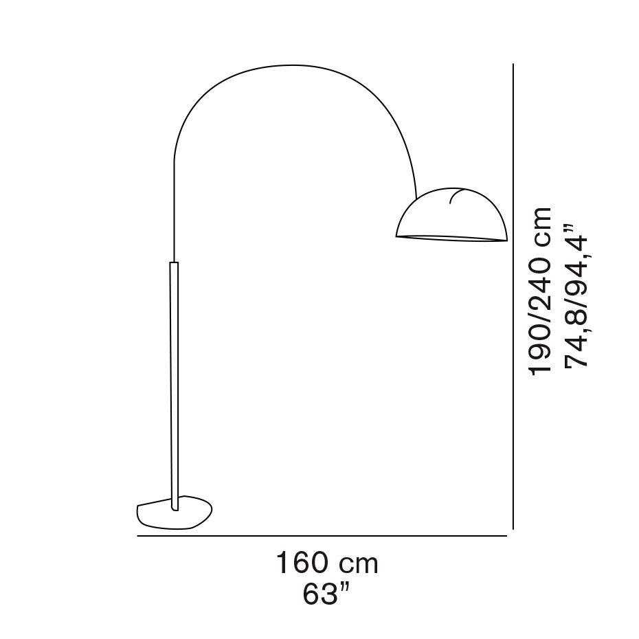 Coupé 3320/R Golvlampa Lacquered White