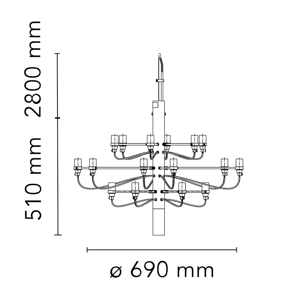 Sarfatti 2097/18 Ljuskrona LED Brass