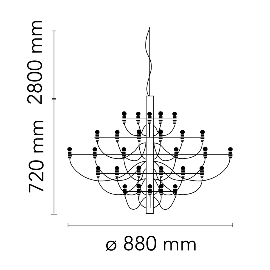 Sarfatti 2097/30 Ljuskrona LED Matt Black
