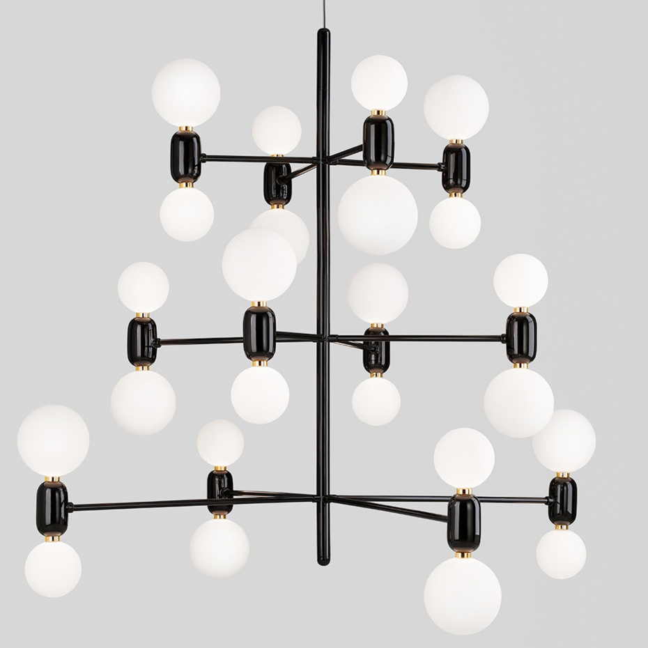 Aballs 12 Ljuskrona Black