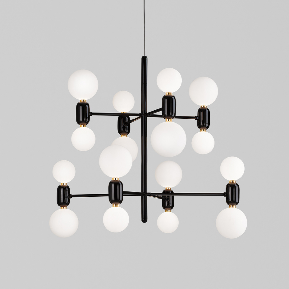 Aballs 8 Ljuskrona Black