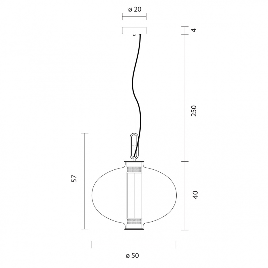 Bai T MA MA Pendel Aged Bronze/Transparent