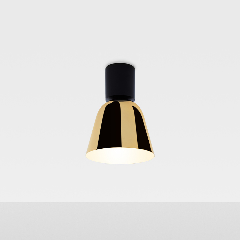 Lighto C PE Plafond Matt Black/Glossy Golden