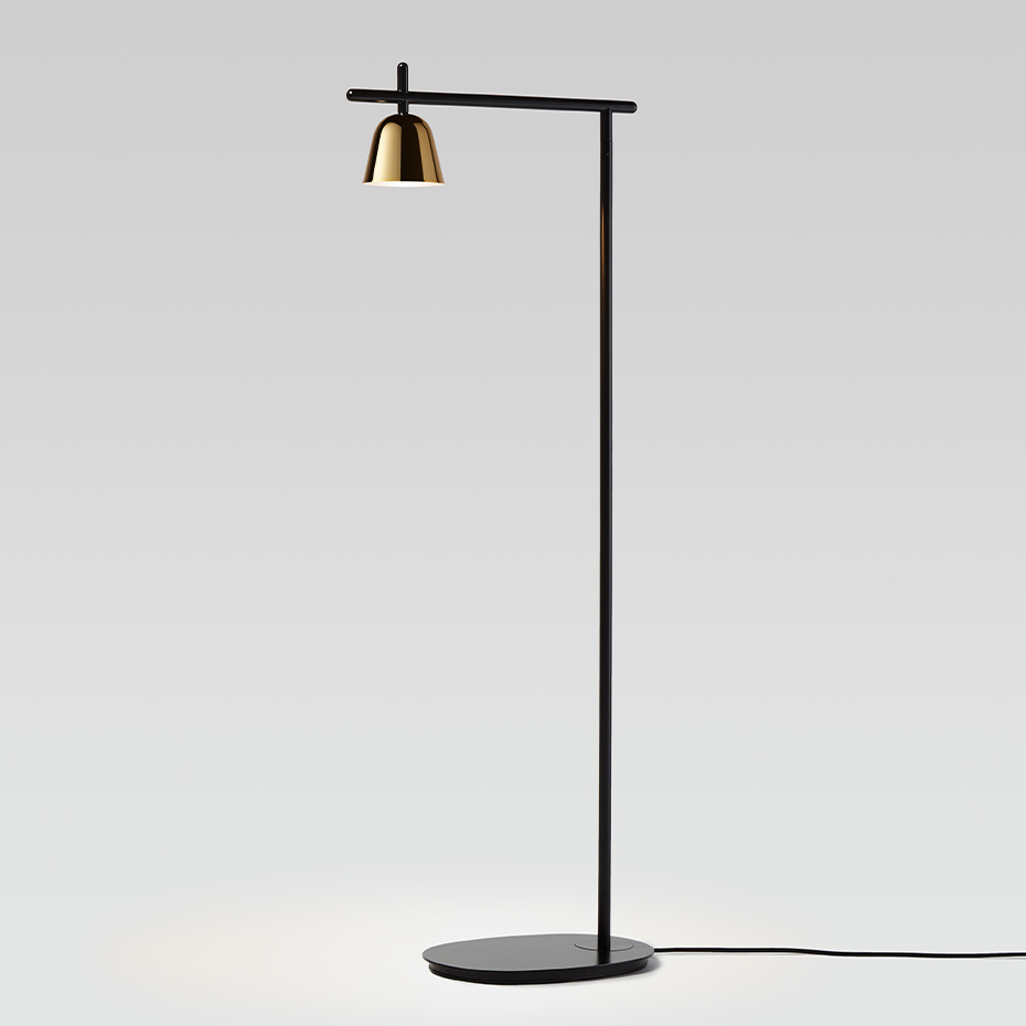 Lighto P Golvlampa Matt Black/Glossy Golden
