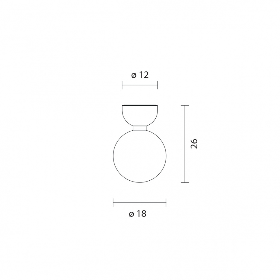 Aballs A II ME Vägglampa/Taklampa Black