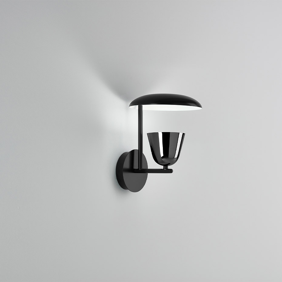 Lighto A II Vägglampa Matt Black/Black Chrome