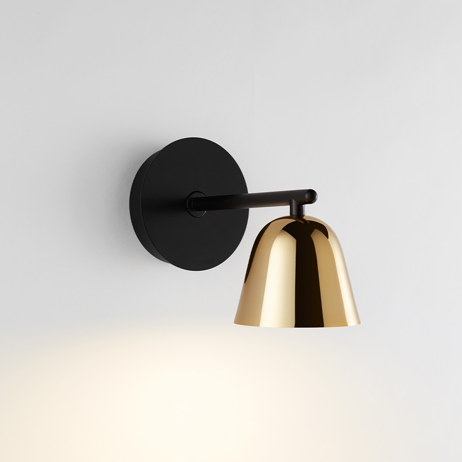 Lighto A Vägglampa Matt Black/Glossy Golden