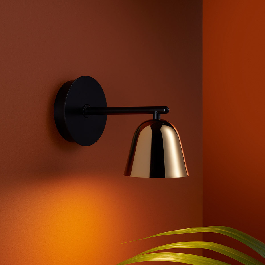 Lighto A Vägglampa Matt Black/Glossy Golden