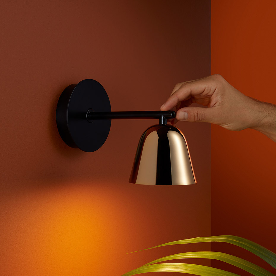 Lighto A Vägglampa Matt Black/Glossy Golden