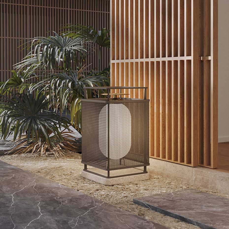 Denglong P PE Outdoor Golvlampa Anthracite/Grey Concrete