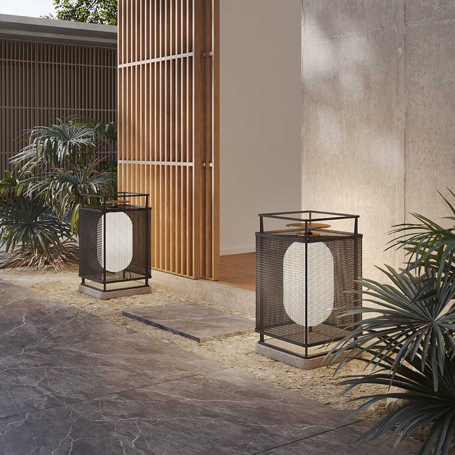 Denglong P PE Outdoor Golvlampa Anthracite/Grey Concrete