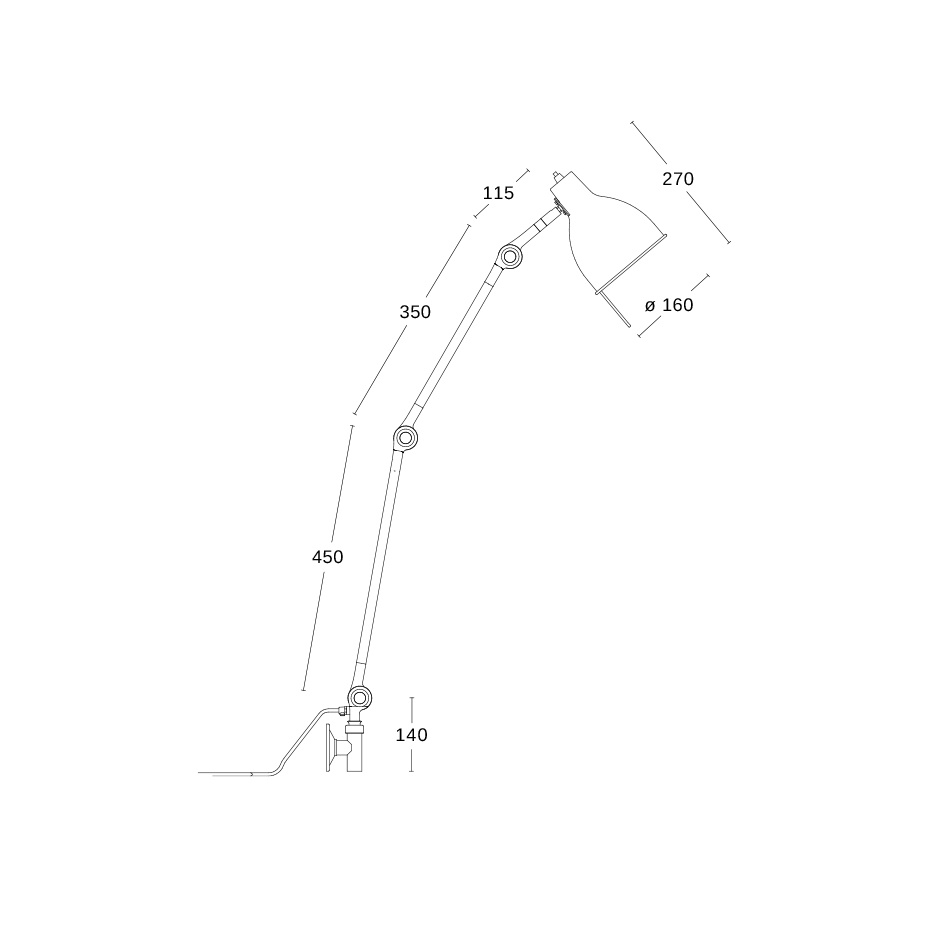 PJ70 Vägglampa Med Kabel Vit