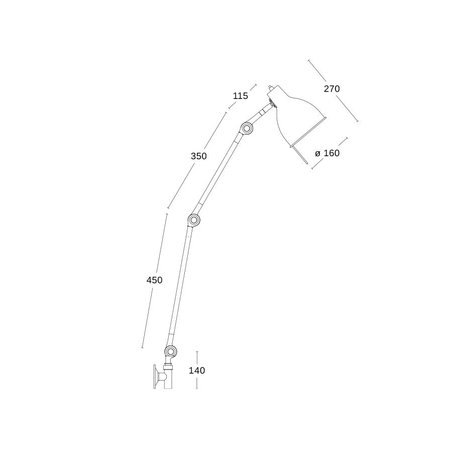 PJ70 Vägglampa Fast Montage Vit