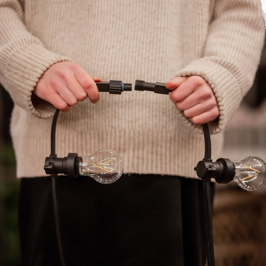 Utbyggnad Till Bright Ljusslinga Utomhus 4,9m Svart