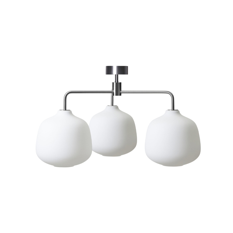 Holborn 3 Chandelier H435 Steel/Opal Glass