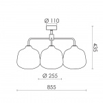 Holborn 3 Chandelier H435 Steel/Opal Glass Holborn 3 Chandelier H435 Steel/Opal Glass