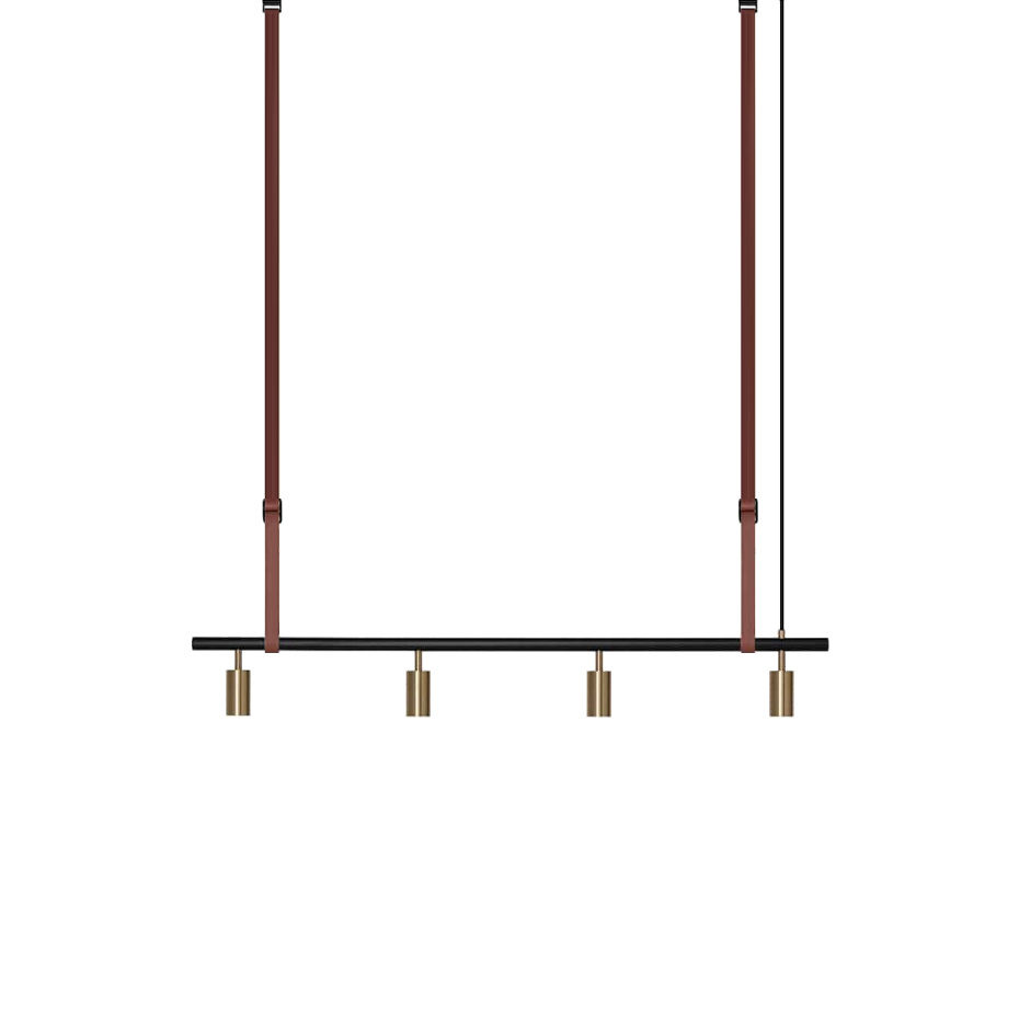 Long John 4 Pendel Black/Brass/Brown Leather